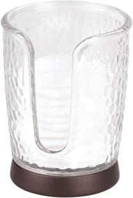 img 3 attached to 🥤 iDesign Rain Disposable Cup Dispenser Holder for Bathroom Vanity and Countertops, Clear and Bronze, 3.10" x 3.10" x 4