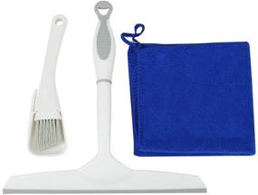 img 4 attached to 3-in-1 Shower Squeegee Cleaning Brush with Microfiber Cloth for Sparkling, Streak-Free Shower Doors, Windows, and Glass Surfaces