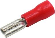 🔴 baomain red female insulated spade wire connectors - 100 pack, 18-22 awg, 2.8 x 0.5mm, electrical crimp terminals logo