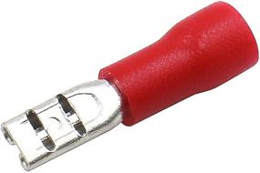 img 3 attached to 🔴 Baomain Красные изолированные фемельские разъемы-вилки для провода - набор из 100 штук, 18-22 AWG, 2.8 x 0.5 мм, электрические клеммы сжимаются