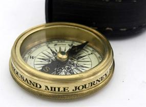 img 1 attached to 🧭 Delhi Arts Vintage Engraved Compass: Robert Frost Poem in Leather Case – Perfect Gift for All Occasions, Camping, Boating, Graduation, 2 inches Round – Ideal for Husbands