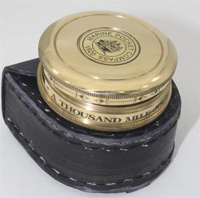 img 4 attached to 🧭 Delhi Arts Vintage Engraved Compass: Robert Frost Poem in Leather Case – Perfect Gift for All Occasions, Camping, Boating, Graduation, 2 inches Round – Ideal for Husbands