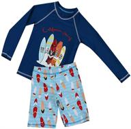 🔆 ultimate protection: boys two-piece rash guard swimsuits for full uv sunsuit swimwear sets logo