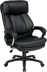 img 3 attached to Office Star Oversized Faux Leather Executive 🪑 Chair: Ultimate Comfort with Padded Loop Arms, Black