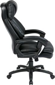 img 1 attached to Office Star Oversized Faux Leather Executive 🪑 Chair: Ultimate Comfort with Padded Loop Arms, Black