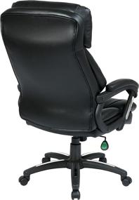 img 2 attached to Office Star Oversized Faux Leather Executive 🪑 Chair: Ultimate Comfort with Padded Loop Arms, Black