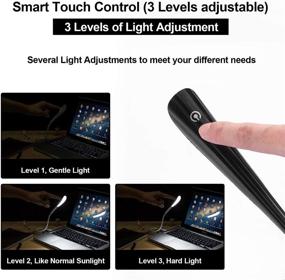 img 1 attached to Fpxnb 2-Pack USB LED Reading Lamps - Dimmable Touch Control Lights with 14 LED Beads - Flexible Adjustable All-Angle Tube - Set of 2 in Black and White