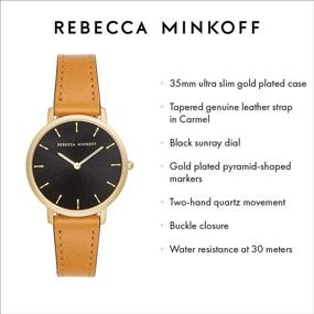 img 3 attached to 🕰️ Женские наручные часы Rebecca Minkoff Major с кварцевым механизмом, из нержавеющей стали с коричневым ремешком из кожи теленка, 16 (Модель: 2200240)