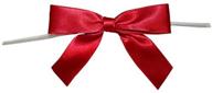 reliant ribbon 5171-90803-2x1 small satin twist tie bows - scarlet (5/8 inch, 100 pieces) logo