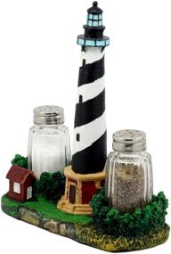 img 3 attached to 🏖️ Coastal Beacon Decor: Ebros Scenic Cape Hatteras Lighthouse Salt And Pepper Shakers Holder Figurine - 8 Inches Tall, Landmark Kitchen Accessory