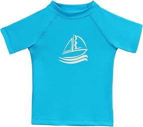 img 2 attached to Optimized Search: Boys' Athletic Swimwear with Short Sleeves and Enhanced Sun Protection