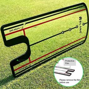 img 1 attached to GLANC Golf Putting Training Aid Set - Alignment Mirror Practice (12” x 6”) & Pressure Putt Trainer - 2 in 1 Golf Training Equipment to Enhance Technique, Accuracy, and Posture