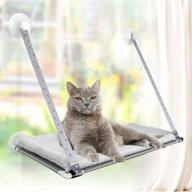 🐱 large cat window perch - indoor cat hammock with suction cups - strong frame, mesh base, soft cushion - supports up to 50lbs - size: l24.8”xw13”xh19.7” logo