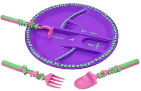 img 4 attached to 🌼 Safe and Fun Garden Fairy Combo Set: 3 Utensils and Plate for Little Ones - Made in the USA with Tested Materials