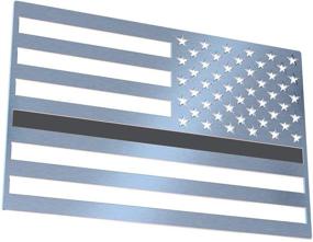 img 3 attached to Flag-It Car Truck Emblem Stainless Steel Black USA (Black Line Reverse)