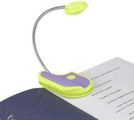 📚 highly efficient & rechargeable hongut amber reading light: perfect for kids reading in bed, clip-on book light with 2 lighting modes & blue light blocking for eye-care - small bookmark light for bookworms in green логотип