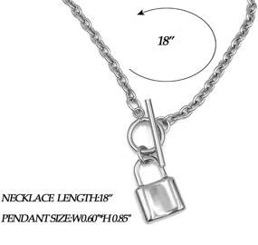 img 3 attached to Stylish Stainless Steel Padlock Pendant Necklace for Women and Teens - Perfect Gift for Jewelry Lovers!