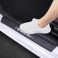 boyuer 4pcs carbon fibre leather car door sill decoration scuff plate guard sills protector trim interior accessories for door entry guard logo