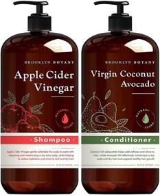 img 4 attached to 🍏 Revive and Nourish Your Hair with Brooklyn Botany Apple Cider Vinegar Shampoo and Coconut Avocado Oil Conditioner Set – Hydrating, Clarifying, and Sulfate Free – 16 Oz