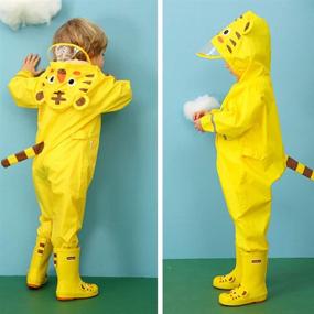 img 2 attached to 🌂 Kid's Unisex 3D Cute Raincoat Rainsuit | All-in-One Suits | Boys & Girls | Ages 1-7 Years