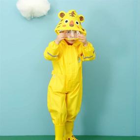 img 3 attached to 🌂 Kid's Unisex 3D Cute Raincoat Rainsuit | All-in-One Suits | Boys & Girls | Ages 1-7 Years