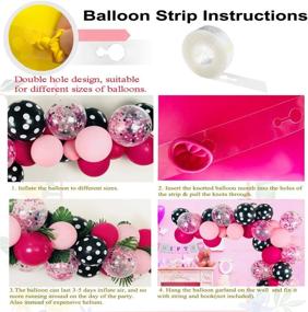 img 2 attached to 🎈 40 Pack of Mouse Color Balloons: 12 Inch Light Pink, Rose Red, Black, Bot Latex Balloons with Confetti Balloon & Balloon Strip - Perfect for Balloon Garland, Baby Shower, Birthday Party Decorations & Supplies with Ribbon