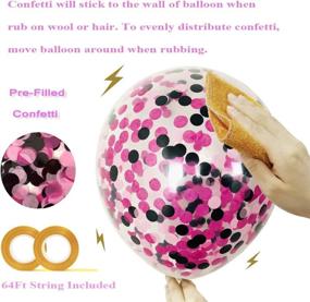 img 1 attached to 🎈 40 Pack of Mouse Color Balloons: 12 Inch Light Pink, Rose Red, Black, Bot Latex Balloons with Confetti Balloon & Balloon Strip - Perfect for Balloon Garland, Baby Shower, Birthday Party Decorations & Supplies with Ribbon