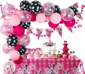 img 3 attached to 🎈 40 Pack of Mouse Color Balloons: 12 Inch Light Pink, Rose Red, Black, Bot Latex Balloons with Confetti Balloon & Balloon Strip - Perfect for Balloon Garland, Baby Shower, Birthday Party Decorations & Supplies with Ribbon