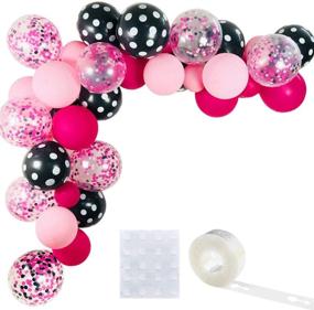 img 4 attached to 🎈 40 Pack of Mouse Color Balloons: 12 Inch Light Pink, Rose Red, Black, Bot Latex Balloons with Confetti Balloon & Balloon Strip - Perfect for Balloon Garland, Baby Shower, Birthday Party Decorations & Supplies with Ribbon