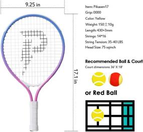 img 3 attached to PIKASEN 17" Kids Tennis Racket - Starter Kit for Kids 4 and Under with Shoulder Strap Bag and Mini Tennis Racket - Toddler Tennis Raquet - Best Choice for Young Players