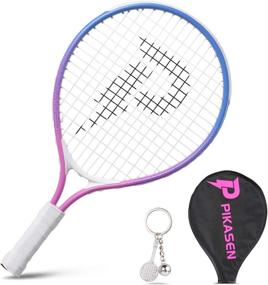 img 4 attached to PIKASEN 17" Kids Tennis Racket - Starter Kit for Kids 4 and Under with Shoulder Strap Bag and Mini Tennis Racket - Toddler Tennis Raquet - Best Choice for Young Players