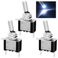 twidec/3pcs heavy duty racing car rocker lighted toggle switch 12v 20a automative auto spst on/off toggle switch white led illuminated 3pin asw-07dw logo