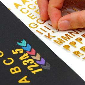 img 1 attached to 📦 Glitter Self-Adhesive Hot Stamping Letter and Number Stickers - DIY Gift, Hand Account, Photo Frame, Album Decoration Sticker - Gold and Silver - Numblartd 6 Sheets