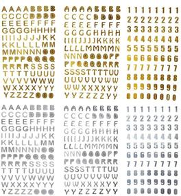 img 4 attached to 📦 Glitter Self-Adhesive Hot Stamping Letter and Number Stickers - DIY Gift, Hand Account, Photo Frame, Album Decoration Sticker - Gold and Silver - Numblartd 6 Sheets