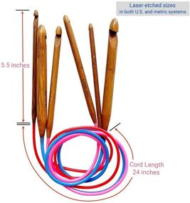 img 2 attached to 🧶 Circular Crochenit Double Ended Hooks Set by KnitPal: Ideal for Round Afghan Tunisian Crocheting, Includes 6 Hook Sizes (J/6mm, K/6.5mm, L/8mm, M/9mm, N/10mm, and O/12mm), 24-inch (60cm)