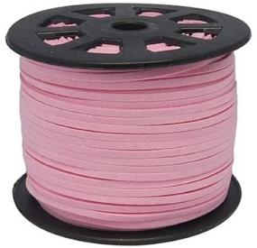 img 3 attached to 🌸 Pink Suede Cord Lace Leather Cord for Jewelry Making - 3x1.5mm, 20 Feet - BeadsTreasure