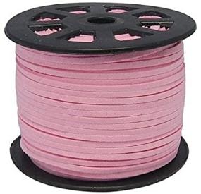 img 2 attached to 🌸 Pink Suede Cord Lace Leather Cord for Jewelry Making - 3x1.5mm, 20 Feet - BeadsTreasure