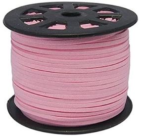 img 4 attached to 🌸 Pink Suede Cord Lace Leather Cord for Jewelry Making - 3x1.5mm, 20 Feet - BeadsTreasure