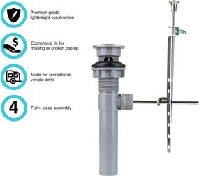 img 3 attached to 🚽 RV Bathroom Sink Drain Pop-Up with Overflow and Lift Rod Assembly - Dura Faucet DF-PU201-SN (Brushed Satin Nickel)