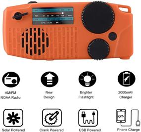 img 3 attached to 🔋 HOBFO 2020 Newest Emergency Solar Hand Crank Portable Radio - 2000mah Battery, NOAA Weather Radio with AM/FM, LED Flashlight, Cell Phone Charger, SOS Alarm - Ideal for Household and Outdoor Emergencies