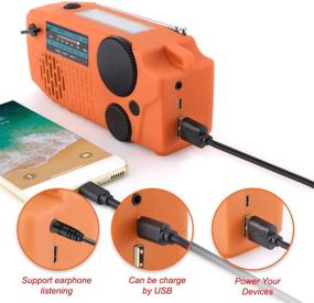 img 2 attached to 🔋 HOBFO 2020 Newest Emergency Solar Hand Crank Portable Radio - 2000mah Battery, NOAA Weather Radio with AM/FM, LED Flashlight, Cell Phone Charger, SOS Alarm - Ideal for Household and Outdoor Emergencies