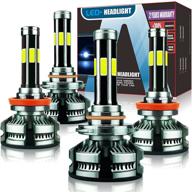 🔦 upgraded 9005/hb3 h11 led headlight bulbs combo - enhanced 360 degree lighting, 20000lm 9005 high beam & h11/h9 low beam, 6500k, pack of 4 logo