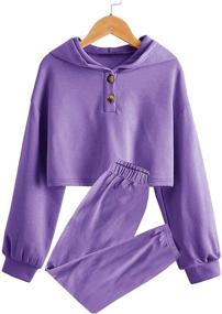img 1 attached to 👖 Leyay Sweatpants Drawstring Sweatsuit: Trendy Tracksuit for Stylish Girls' Clothing