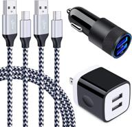 🔌 high-quality usb c car charger kit for lg k92 5g, k62, k52, samsung galaxy s21 ultra, s20 fe, s10e, s20 ultra, a42, a02s, a12, google pixel 5, 4a 5g, 4xl - includes usb car charger adapter, wall charger block, and type c cable logo