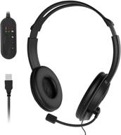 maxshop usb computer headset: comfort-fit headphone with microphone & volume control for online study, webinars & call centers logo