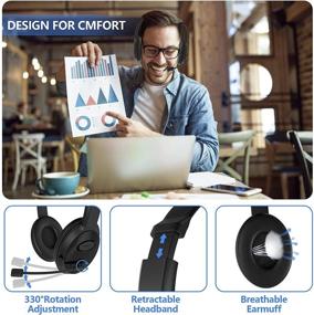 img 3 attached to Maxshop USB Computer Headset: Comfort-fit Headphone with Microphone & Volume Control for Online Study, Webinars & Call Centers