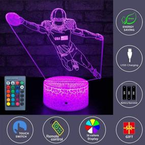 img 3 attached to 🏈 FlyonSea Kids Night Light, Football Party Supplies - 16 Color Changing Baby Football Decor Light with Touch and Remote Control - Perfect Birthday and Christmas Gifts for Kids Boys Baby
