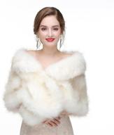 🧣 ikerenwedding women's wedding shawl faux fur scarf wraps for evening events, parties, and shows logo