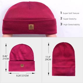 img 2 attached to 🧢 Winter Knit Cap Beanie with Satin Lining - Unisex Plain Cuffed Skull Hat for Women and Men by Hatiis