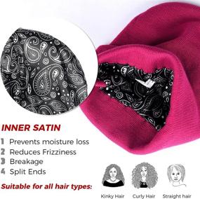 img 1 attached to 🧢 Winter Knit Cap Beanie with Satin Lining - Unisex Plain Cuffed Skull Hat for Women and Men by Hatiis